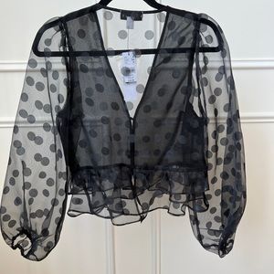 Topshop sheer polka dot blouse